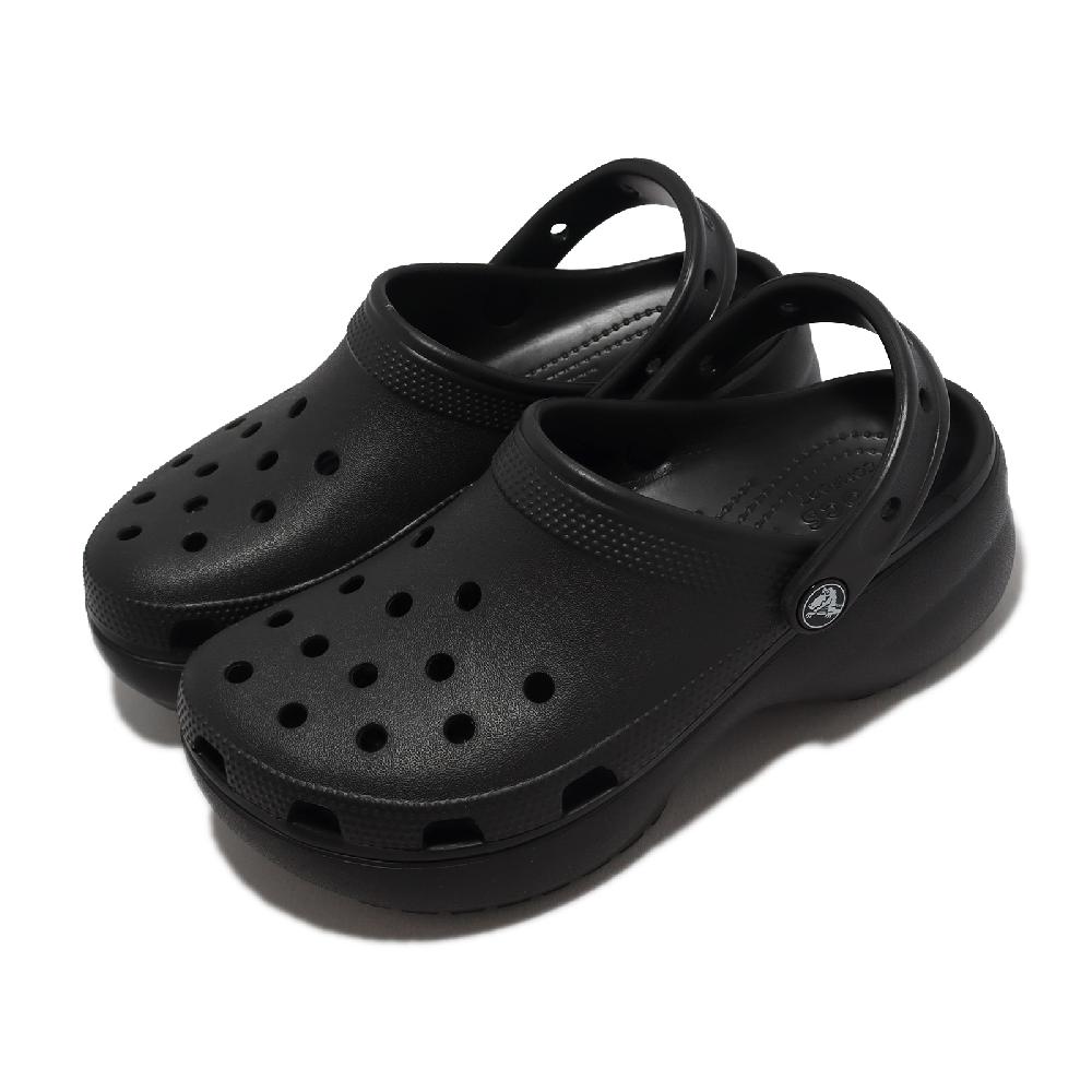 Crocs 卡駱馳 布希鞋 Classic Platform Clog W 女鞋 黑 全黑 洞洞鞋 厚底 涼拖鞋  206750001