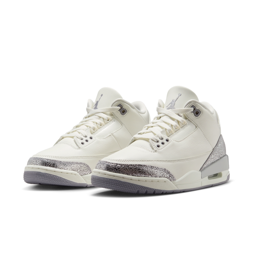NIKE 耐吉 WMNS AIR JORDAN 3 RETRO 女鞋 籃球鞋 米白色 金屬銀-CK9246100