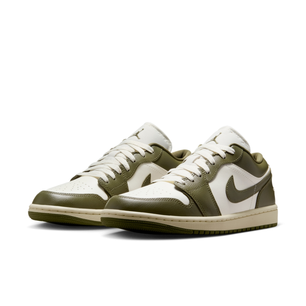 NIKE 耐吉 WMNS AIR JORDAN 1 LOW 女鞋 籃球鞋 白 橄欖綠-DC0774122
