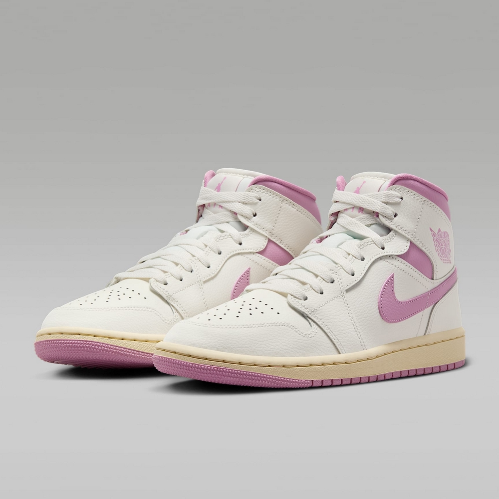 NIKE 耐吉 WMNS AIR JORDAN 1 MID 女 籃球鞋 白粉色-BQ6472162