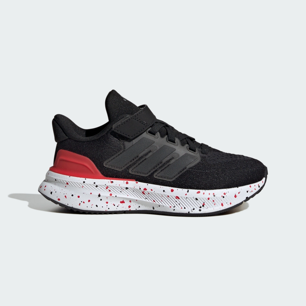 adidas 愛迪達 UltraRun 5 EL C 跑步鞋 中大童 童鞋 黑紅色 魔鬼氈-JR5375