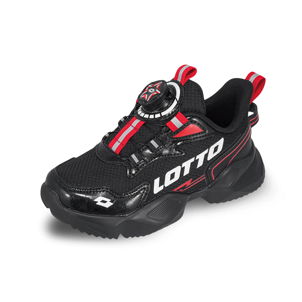 LOTTO 樂得 METEOR RIDE 輕量跑鞋 跑步鞋 中大童 黑色-LT5AKR9470