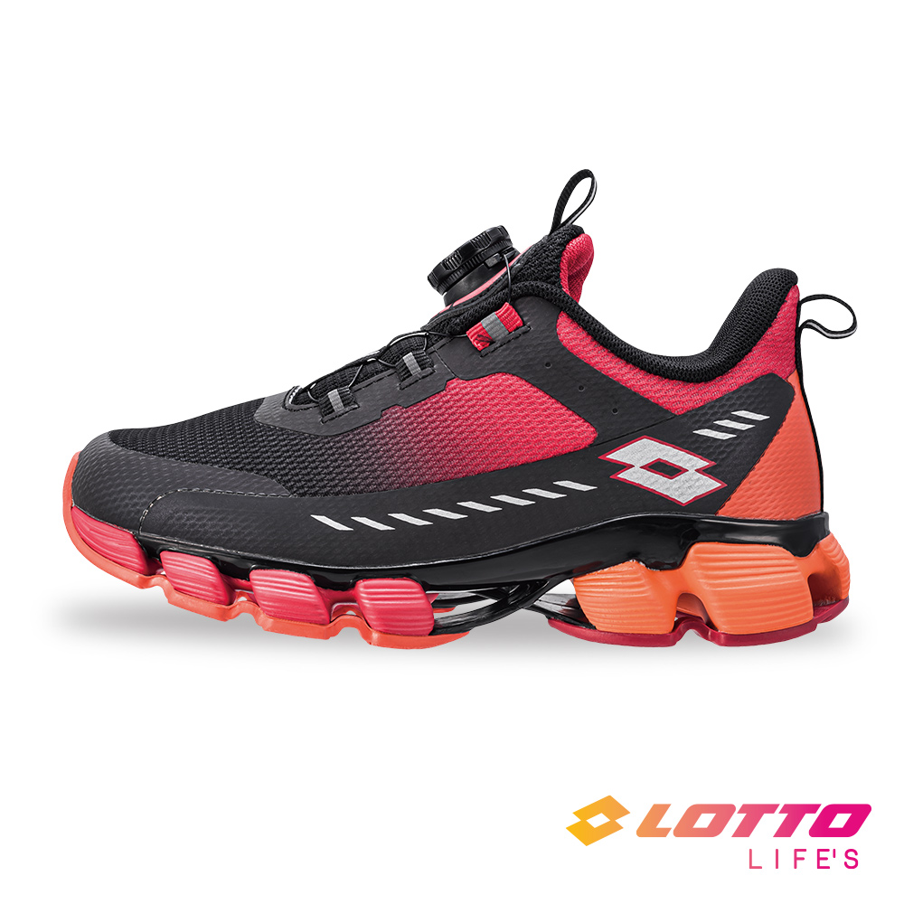 LOTTO 樂得 【LOTTO 義大利】童鞋 X5-XPOWER 避震跑鞋(黑/紅)