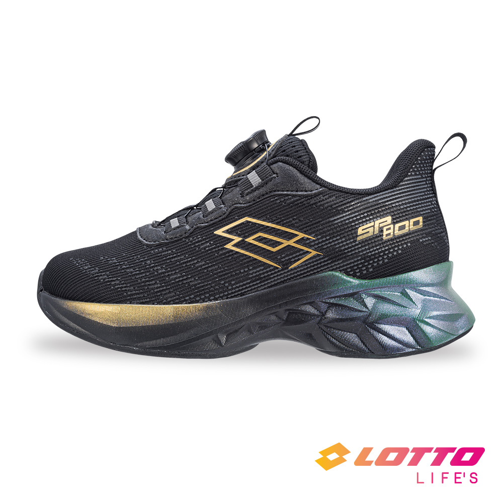 LOTTO 樂得 【LOTTO 義大利】童鞋 SP800 轉扣 輕量極避震跑鞋(金屬黑)