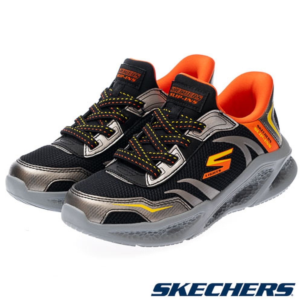 SKECHERS 斯凱奇 METEOR-LIGHTS 中大童 休閒鞋 403848LBKSL