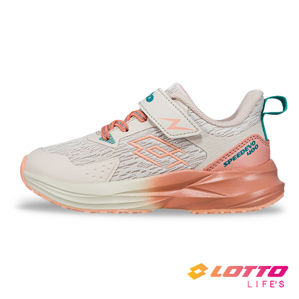 LOTTO 樂得 【LOTTO 義大利】童鞋 SPEED EVO 400 透氣輕量慢跑鞋(奶茶/粉橘)
