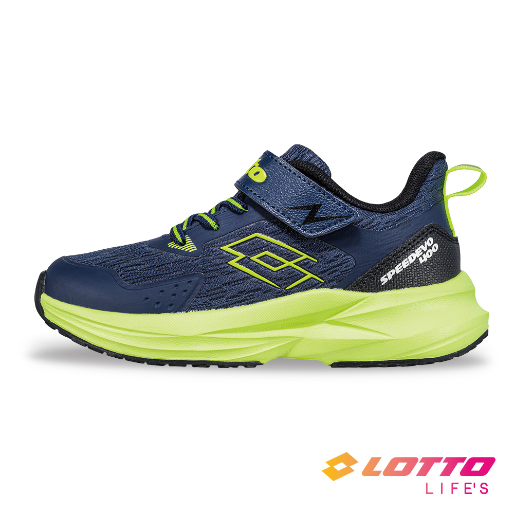 LOTTO 樂得 【LOTTO 義大利】童鞋 SPEED EVO 400 透氣輕量慢跑鞋(深藍/螢光綠)