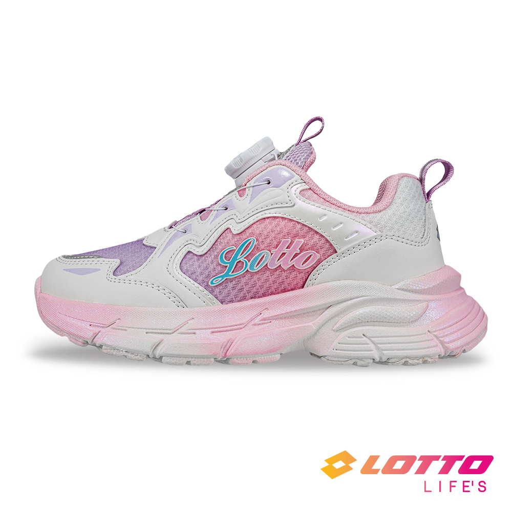 LOTTO 樂得 【LOTTO 義大利】童鞋 星光轉扣輕量跑鞋(奶茶/粉)