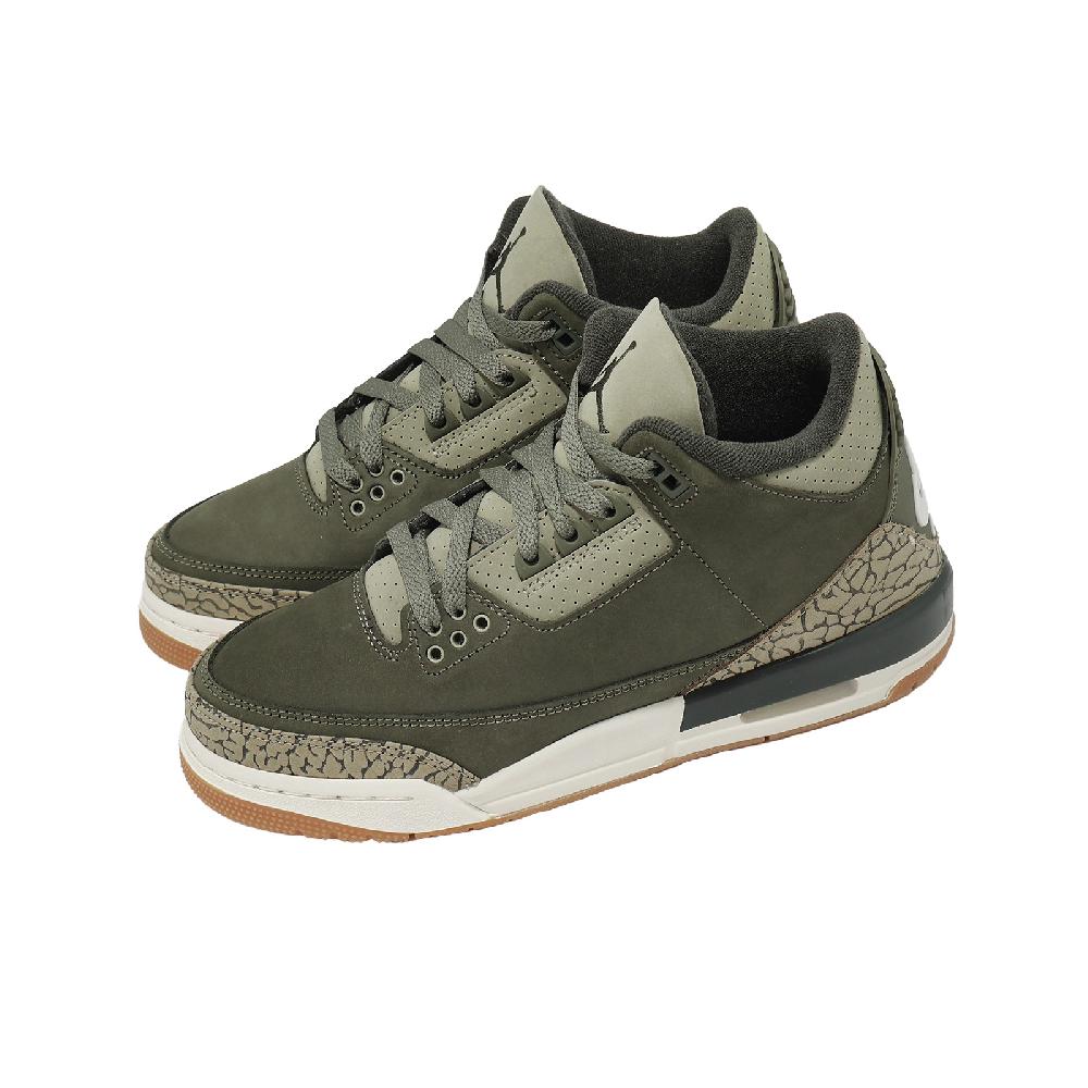 NIKE 耐吉 休閒鞋 Air Jordan 3 Retro GS 大童 女鞋 軍綠 AJ3 喬丹