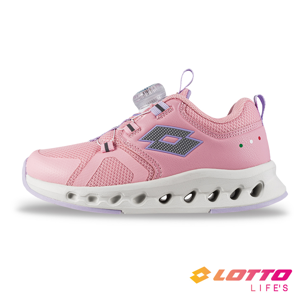 LOTTO 樂得 【LOTTO 義大利】童鞋 CYCLE LIGHT 轉扣電燈跑鞋(粉紅)