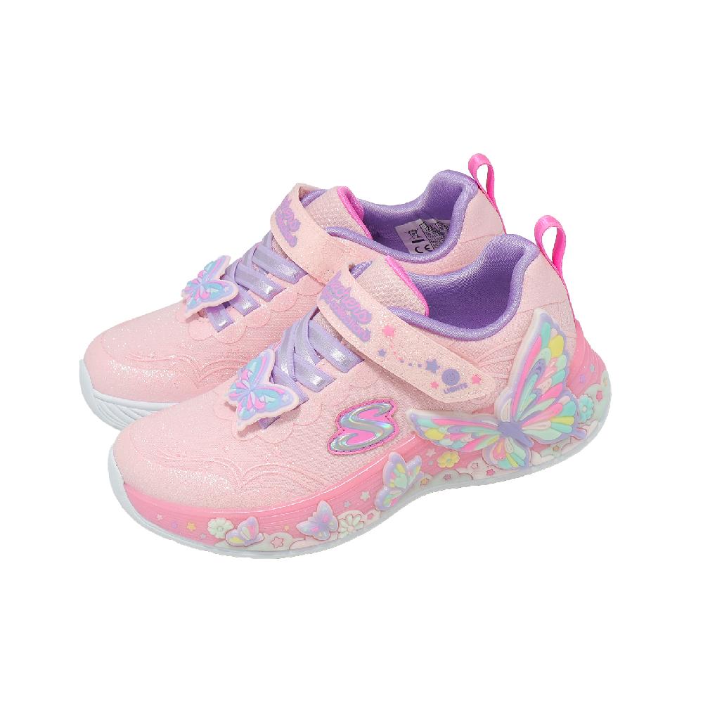 SKECHERS 斯凱奇 休閒鞋 S Lights-Butterfly Bliss 中大童 粉紫 燈鞋 303065LLPMT