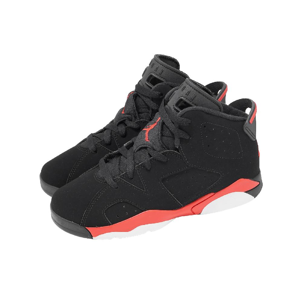 NIKE 耐吉 休閒鞋 Jordan 6 PS 中童 小朋友 黑 紅 喬丹 AJ6 紅外線 IQ1277-001