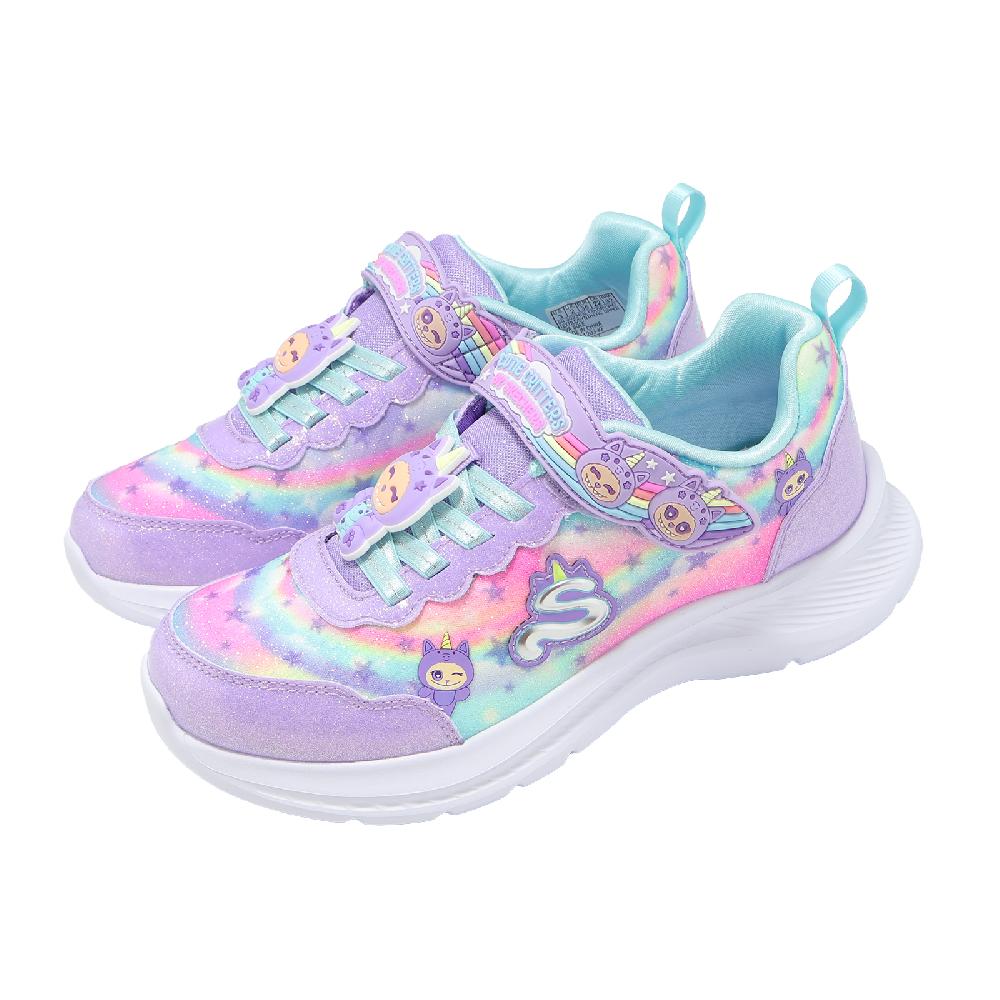SKECHERS 斯凱奇 休閒鞋 Jumpsters 中大童鞋 紫 彩虹 魔鬼氈 運動鞋 302363LLVMT