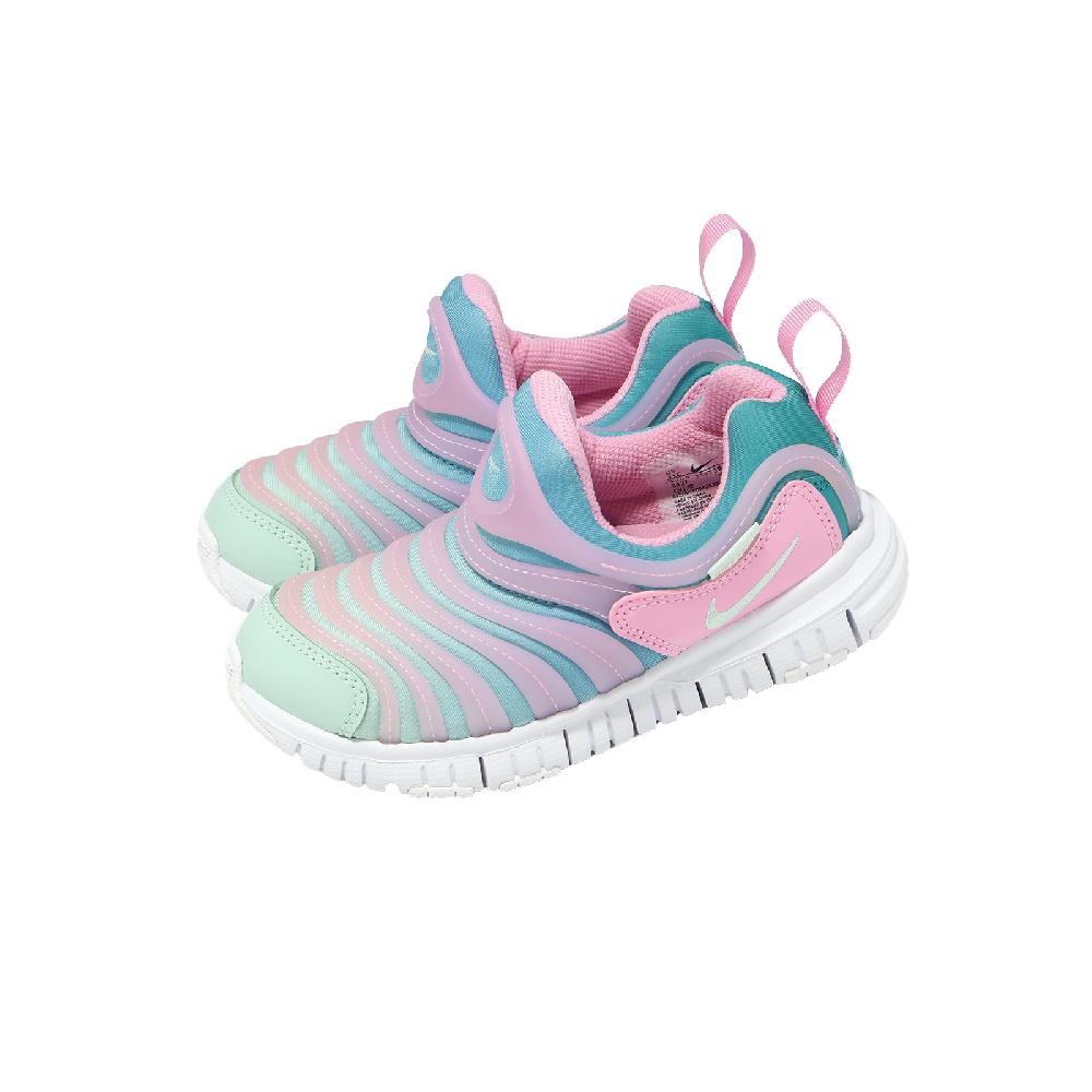 NIKE 耐吉 休閒鞋 Dynamo Free PS 中童鞋 小朋友 粉 毛毛蟲 無鞋帶 343738-642