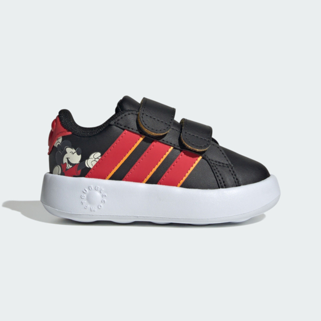 adidas 愛迪達 Adidas 愛迪達 Grand Court Mickey CF I KI9186 小童 休閒鞋 流行 黑紅 迪士尼