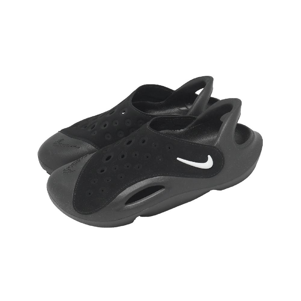 NIKE 耐吉 涼鞋 Aqua Swoosh GS 中大童鞋 黑 鏤空 涼拖鞋 FV6363-002