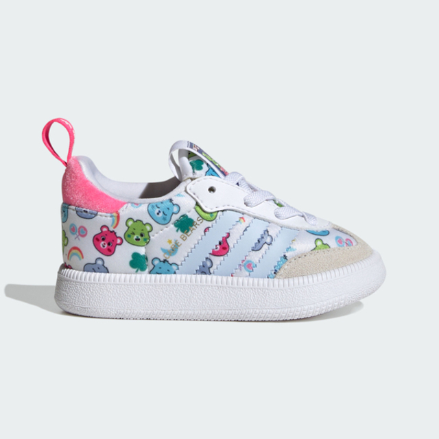 adidas 愛迪達 Adidas 愛迪達 Samba Quickon I KK2168 小童 休閒運動鞋 滿版小熊 柔軟 白
