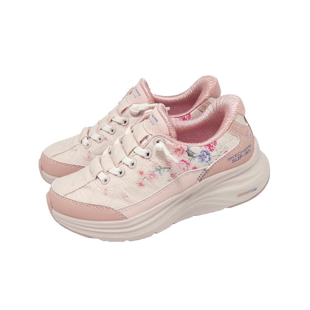 SKECHERS 斯凱奇 休閒鞋 Contour Foam Slip-Ins 大童 女鞋 粉紅 印花圖騰 304104LROS