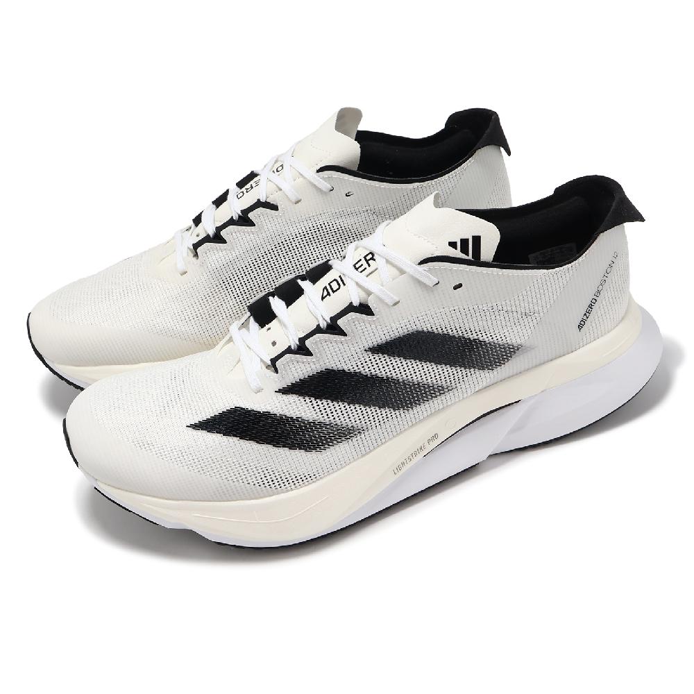 慢跑鞋 Adizero Boston 12 M 男鞋 白 黑 輕量 回彈 輪胎大底 運動鞋 ID4236