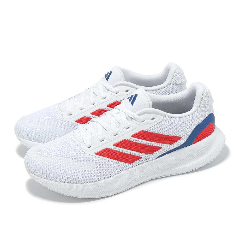 adidas 愛迪達 慢跑鞋 Runfalcon 5 男鞋 白 紅 緩衝 休閒 運動鞋 愛迪達 JI0876