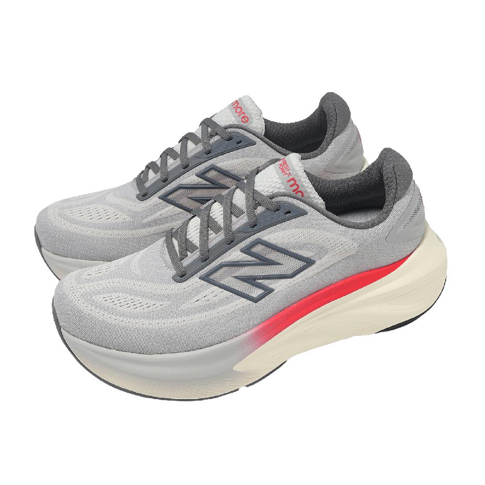 New Balance 紐巴倫 慢跑鞋 Fresh Foam X More V6 2E 寬楦 男鞋 灰 紅 厚底 緩震 MMORLC6-2E