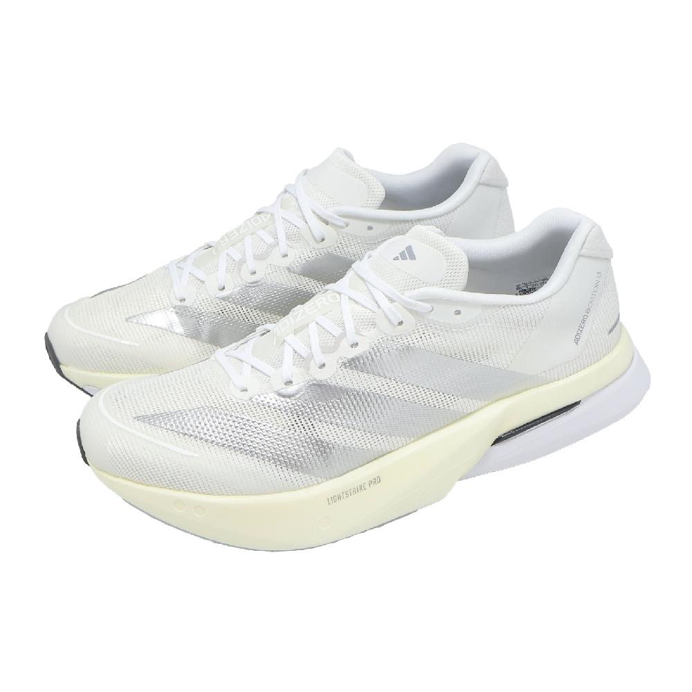 adidas 愛迪達 慢跑鞋 Adizero Boston 13 W 女鞋 男鞋 白 銀 緩震 運動鞋 愛迪達 JS4948