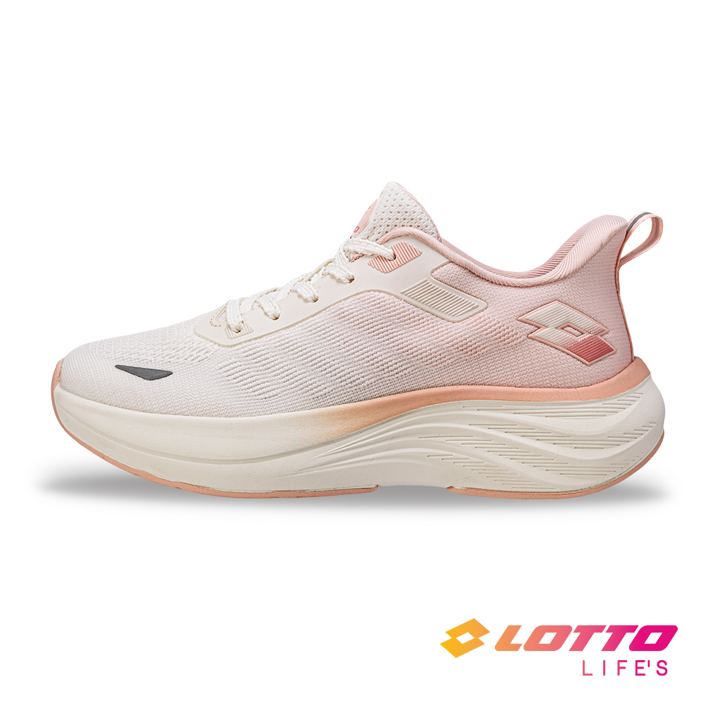 LOTTO 樂得 【LOTTO 義大利】女 輕翼輕量避震跑鞋(米/粉桔)