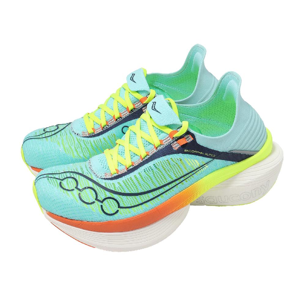 SAUCONY 索康尼 競速跑鞋 Endorphin Elite 2 男鞋 女鞋 綠 橘 緩震 推進 慢跑鞋 索康尼 S30994131