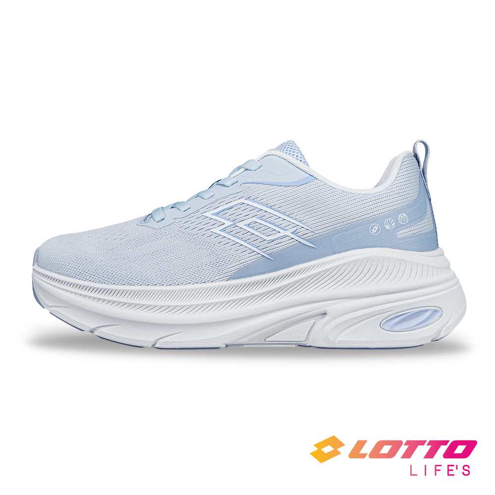 LOTTO 樂得 【LOTTO 義大利】女 寬楦 LT-RUN 73 輕量避震跑鞋(水藍)
