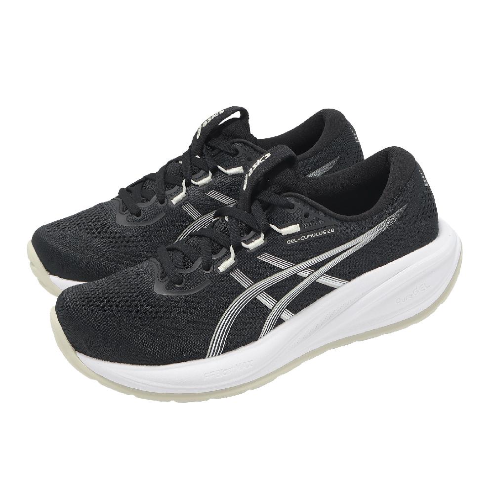 Asics 亞瑟士 慢跑鞋 Gel-Cumulus 28 女鞋 黑 白 緩衝 彈力 運動鞋 1012B916002