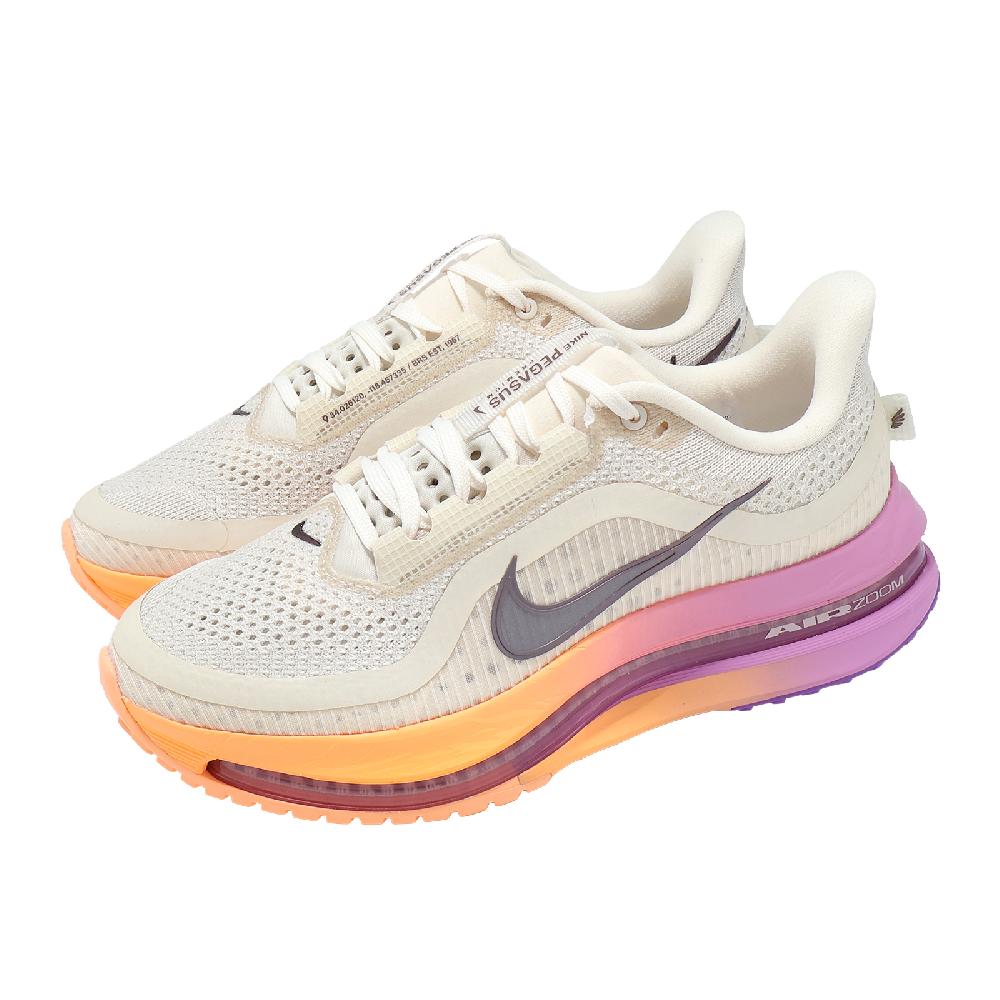 NIKE 耐吉 慢跑鞋 W Pegasus Premium 女鞋 米 紫 氣墊 厚底 緩震 HQ2593-113