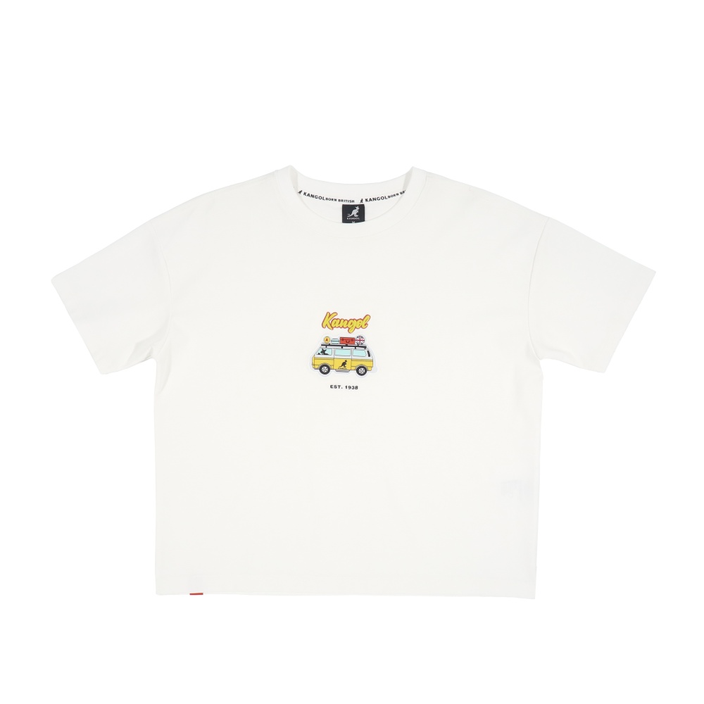 KANGOL KANGOL 短T 白色 巴士趣味圖 短版 短袖 女 6522101100