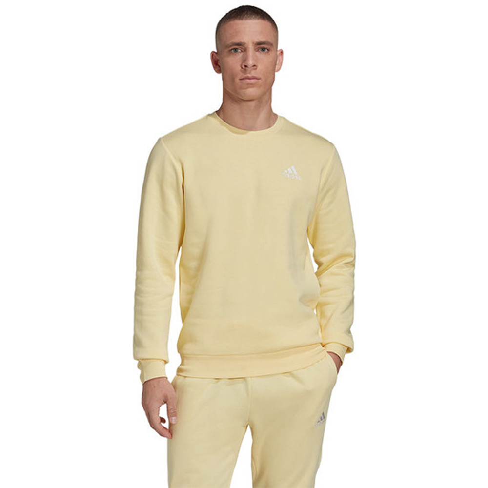 adidas 愛迪達 ADIDAS 大學T SWEATSHIRT 黃色 基本款 長袖 男 HL2285