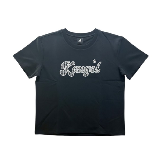 KANGOL KANGOL 短T 深藍 格紋LOGO 短袖 上衣 女 6622100980