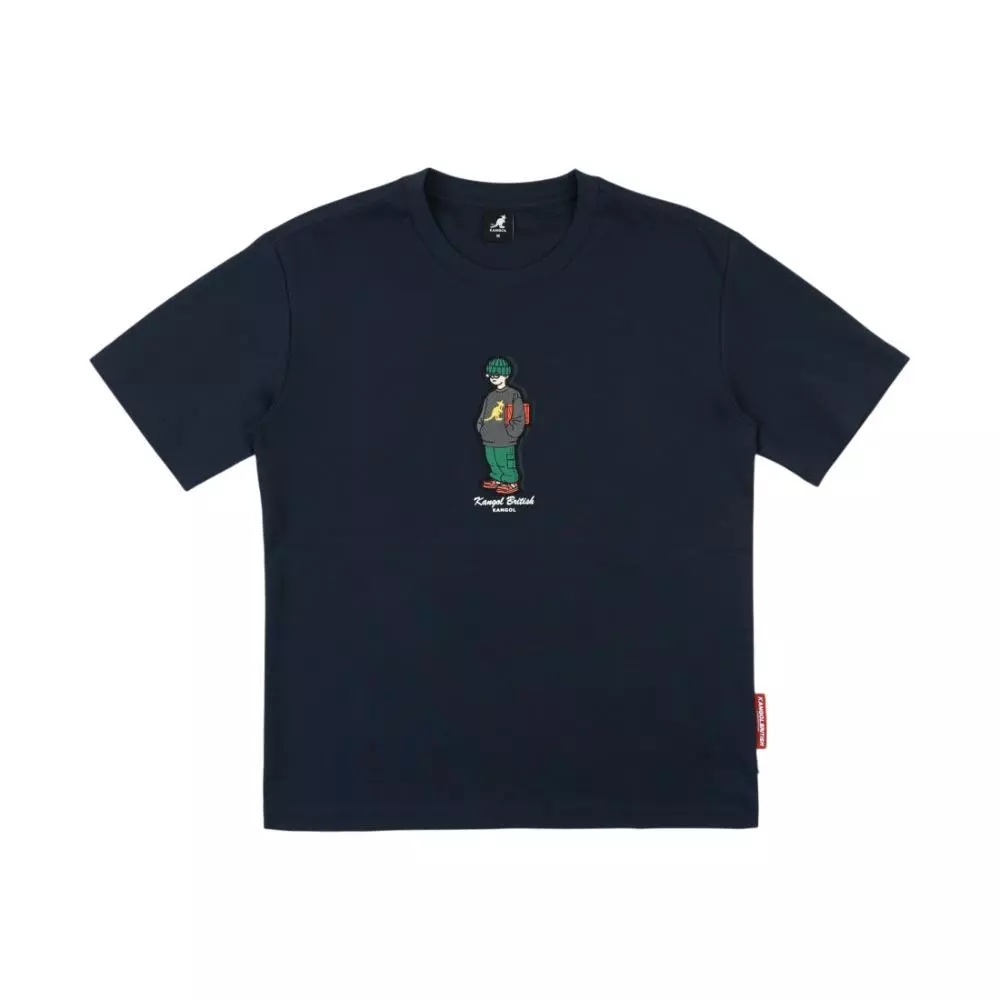 KANGOL KANGOL 短T 深藍 落肩 趣味人物T 短袖 上衣 中性 6625100580