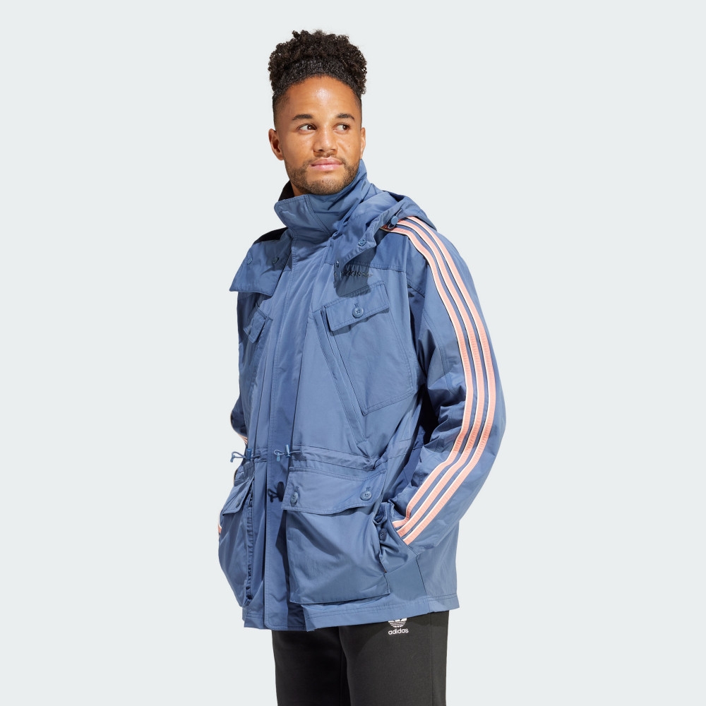 adidas 愛迪達 ADIDAS 外套 ORIGINALS 藍色 風衣 連帽外套 男 IR9397