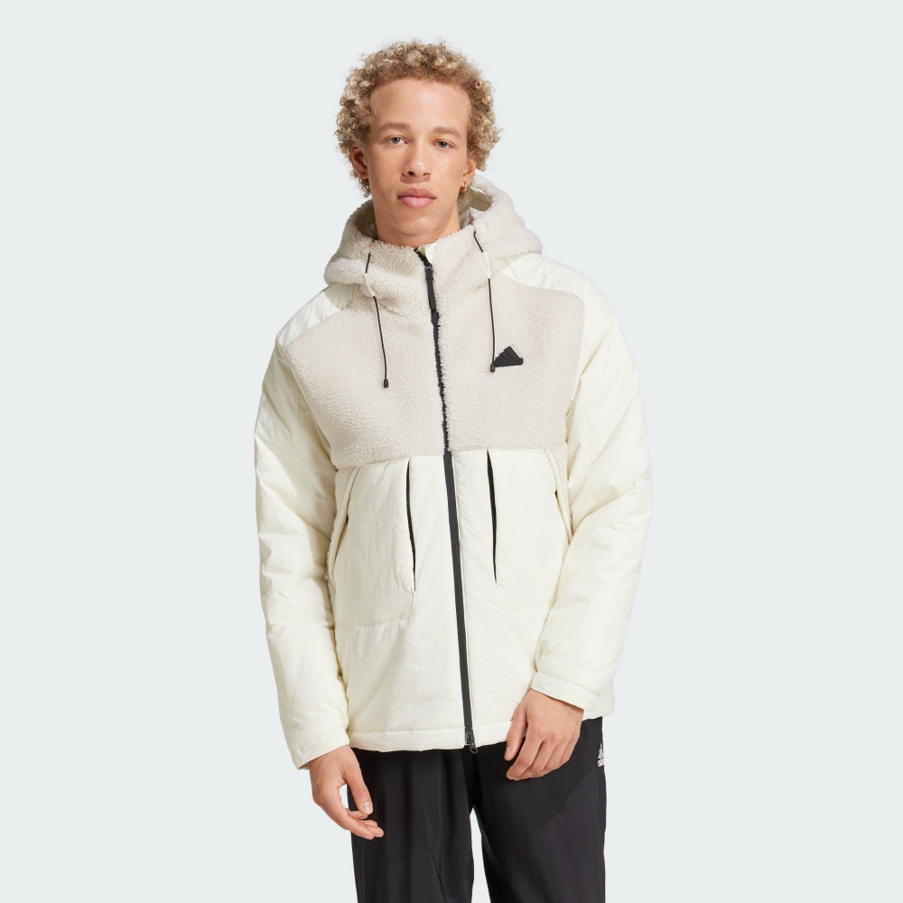 adidas 愛迪達 ADIDAS 外套 CITY ESCAP J 米白 運動 連帽外套 男 IV9767