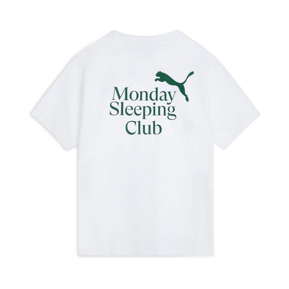 PUMA 彪馬 PUMA 短T MONDAY SLEEPING CLUB系列 白綠 短袖 T恤 中性 63899202