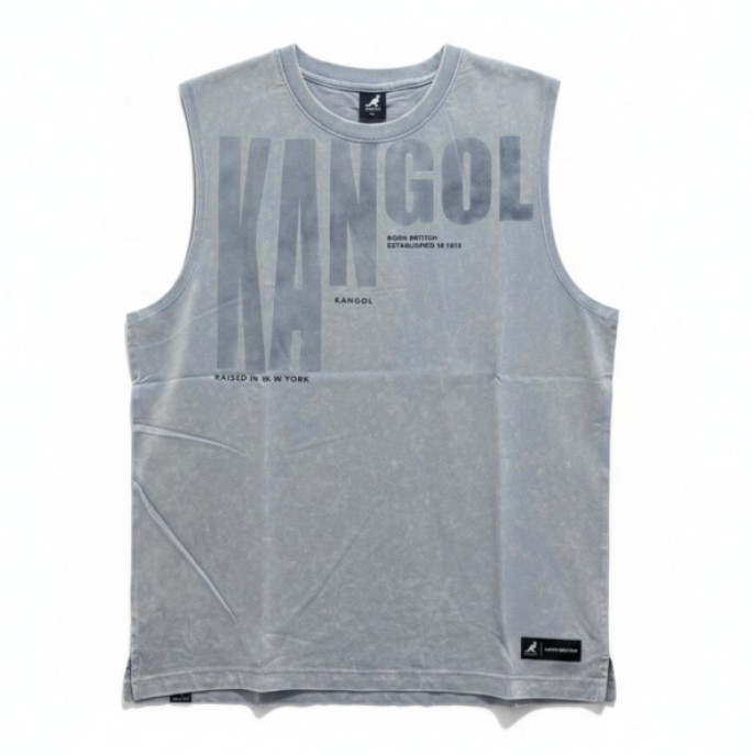 KANGOL KANGOL 背心 淺藍 袋鼠 洗水 棉質背心 中性 6625148181