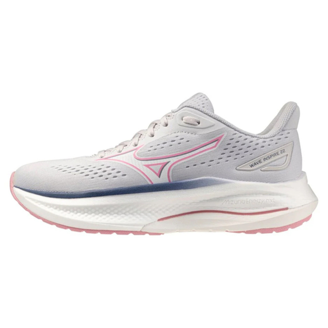 MIZUNO 美津濃 Mizuno 美津濃 Wave Inspire 22 J1GD264474 女 慢跑鞋 支撐 緩震 競速 淺灰 粉紅
