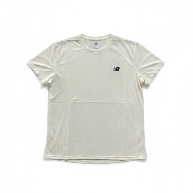 New Balance 紐巴倫 NEW BALANCE 短T NB 米白 透氣 運動 短袖 上衣 女 WT6280DTAGA