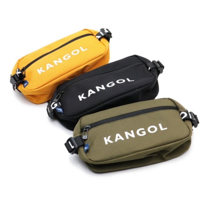 KANGOL KANGOL 腰包 斜背包 側背 黑 黃 綠 三色 可調式 多功能 60253012-