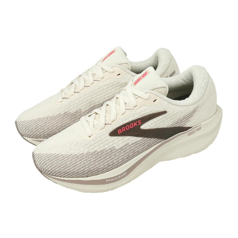 BROOKS 慢跑鞋 Ghost Amp D 寬楦 女鞋 米白 厚底 回彈 氮氣中底 1204861D218