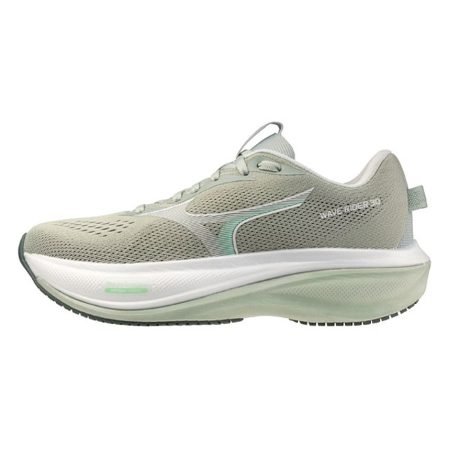 MIZUNO 美津濃 Mizuno 美津濃 Wave Rider 30 [J1GW262076] 女 慢跑鞋 支撐 緩震 競速 綠 白