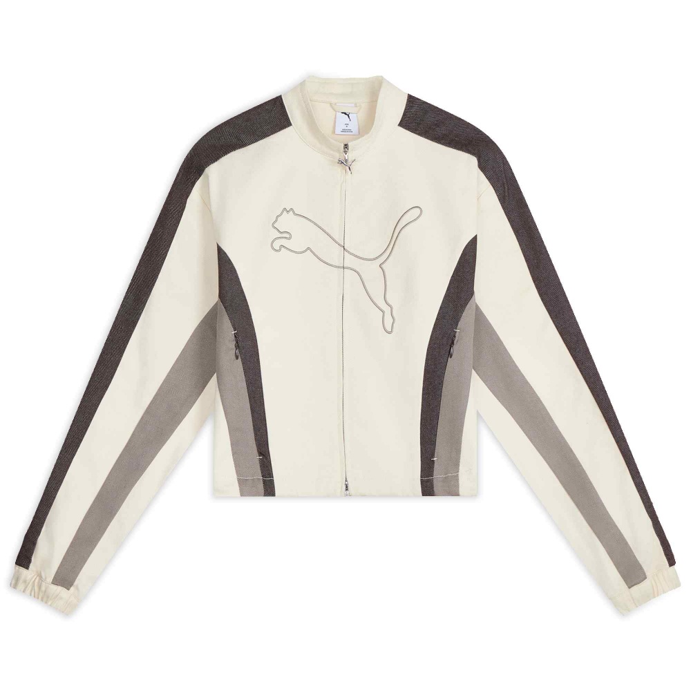 PUMA 彪馬 PUMA 外套 流行系列 T7 牛仔 米白棕 短版 賽車外套 女 63980687