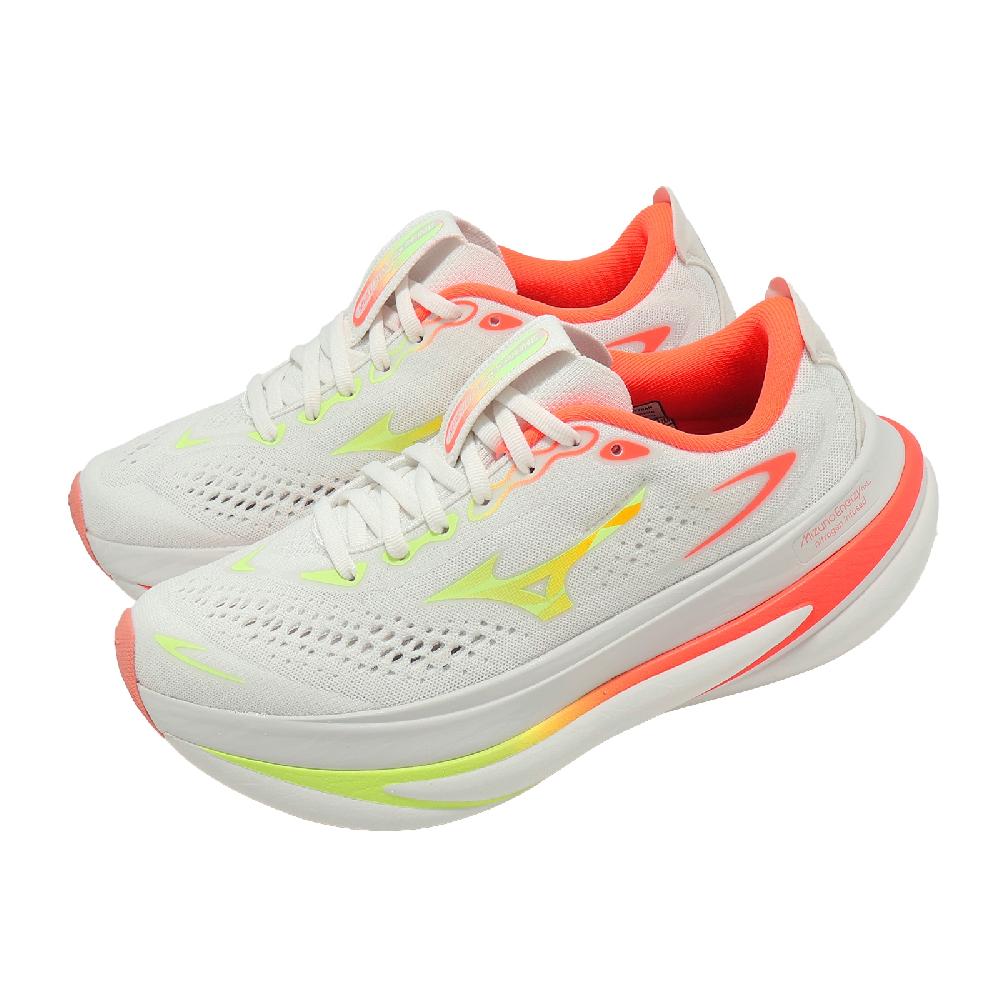 MIZUNO 美津濃 慢跑鞋 Sky Prime 女鞋 白 厚底 緩衝 回彈 運動鞋 J1GW2650-71
