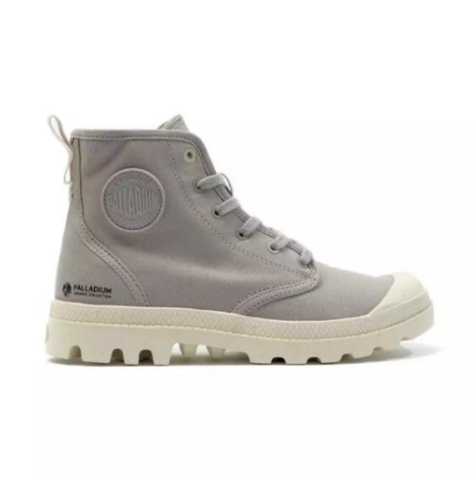 Palladium 帕拉丁 PALLADIUM 休閒鞋 PAMPA HI ZIP ORGANIC 淺灰 拉鍊 帆布軍靴 男女 79101-090