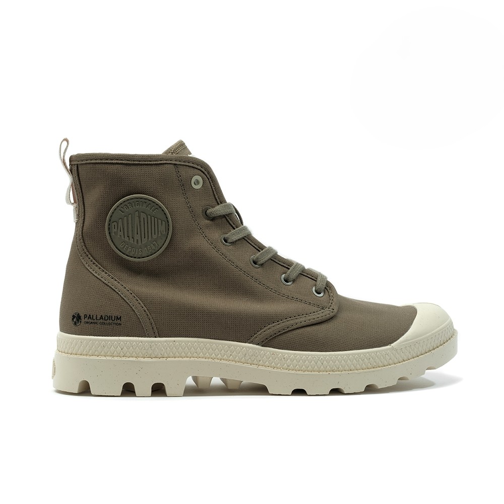 Palladium 帕拉丁 PALLADIUM 休閒鞋 PAMPA HI ZIP ORGANIC 沼綠色 拉鍊 帆布軍靴 女 79101-308