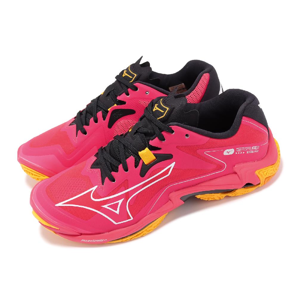 Mizuno 美津濃 排球鞋 Wave Lightning Z8 男鞋 紅 黃 回彈 抓地 室內運動 運動鞋 V1GA2400-02