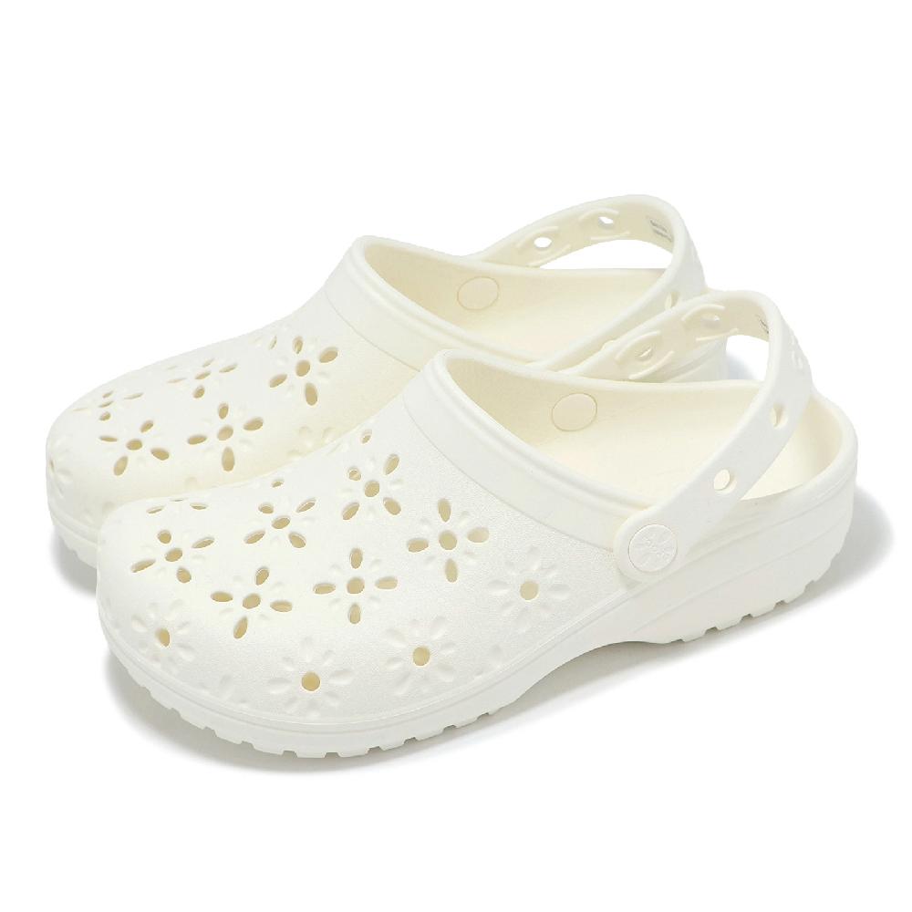 Crocs 卡駱馳 洞洞鞋 Classic Floral Cut Out 男鞋 女鞋 米白 花蕊克駱格 休閒鞋 2109270WV